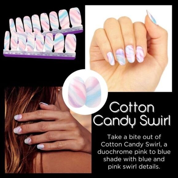 3/$20💘 Color Street Nail Polish Strips in Cotton Candy Swirl - Picture 1 of 14